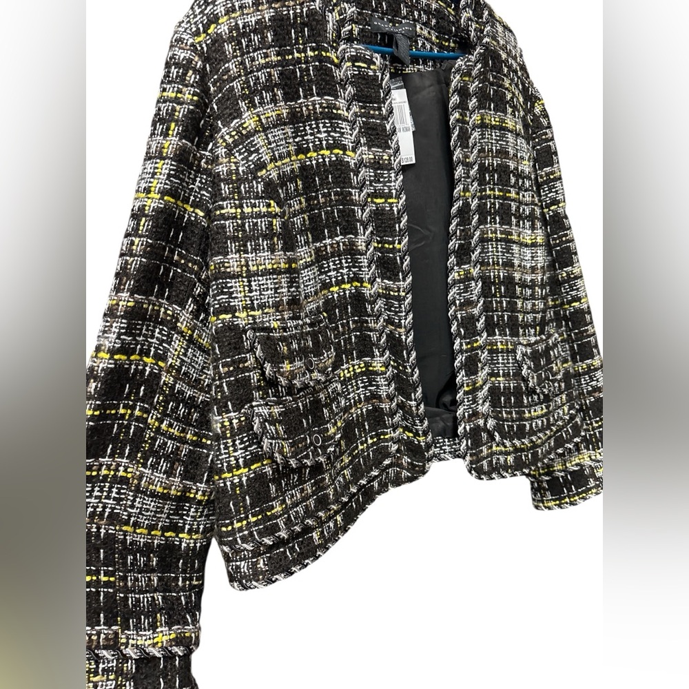 NWT Grace Elements Tweed Blazer | Brown, Yellow & Cream | Size 14W - Picture 5 of 6